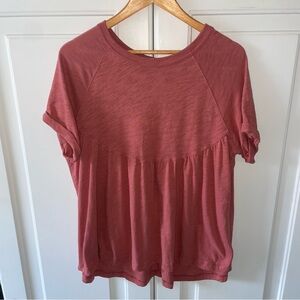 American Eagle Oversized Babydoll Shirt Coral Pink